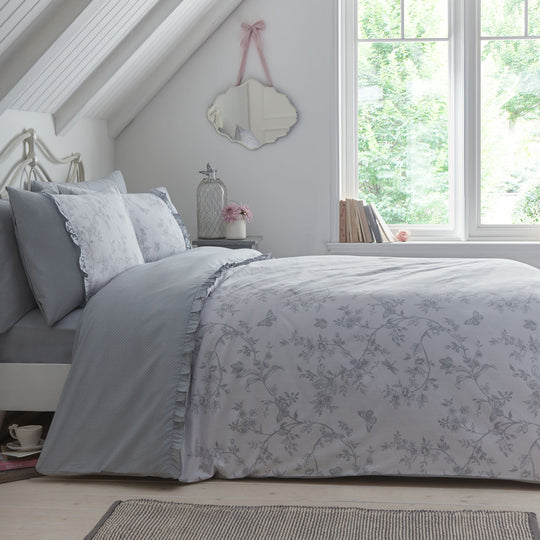 Kristen Duvet Cover Set in Grey