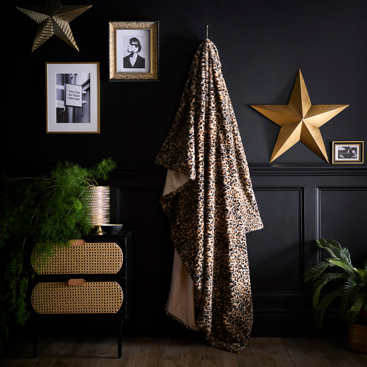 Leopard Throw in Natural 150 x 200cm - Throw - Fusion
