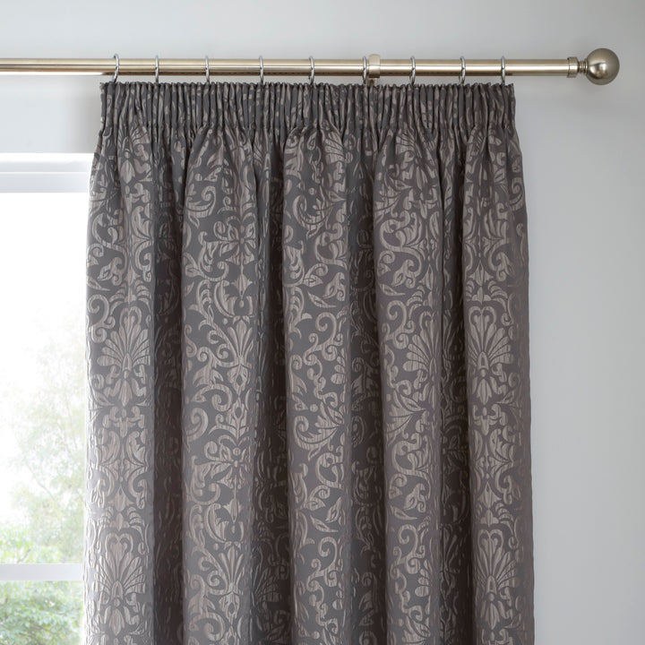 Lamina Pair of Pencil Pleat Curtains by Curtina in Slate - Pair of Pencil Pleat Curtains - Curtina