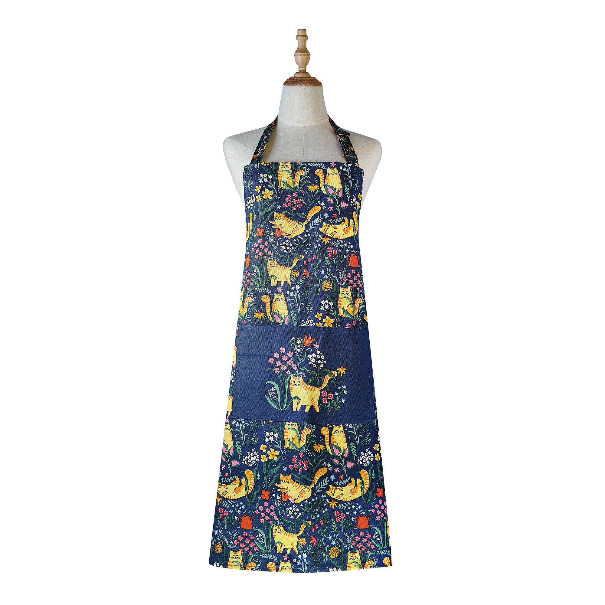 Marmalade Meadow Cotton Apron in Navy - Apron - Ulster Weavers