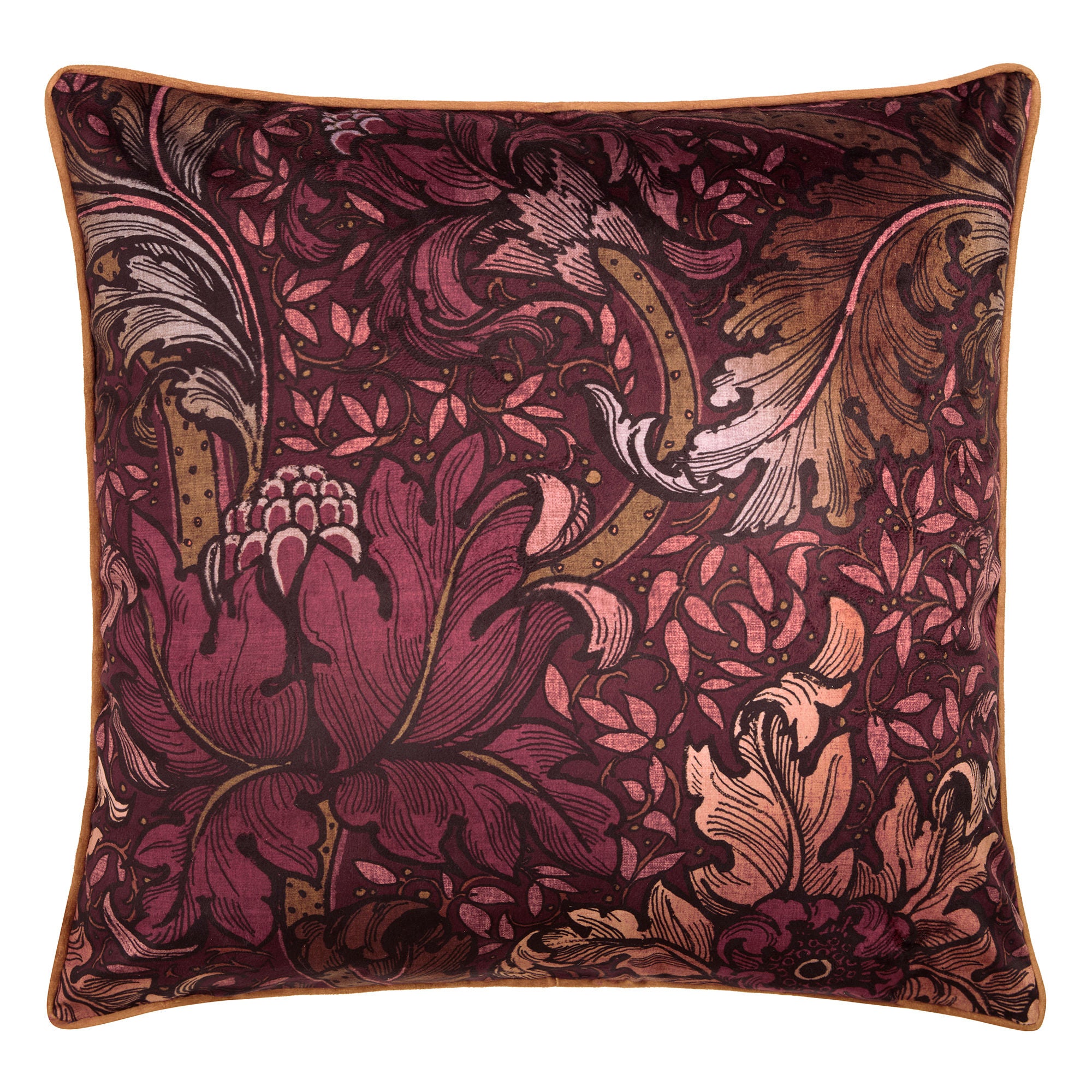 Morris Major Chintz Cushion in Burgundy 55 x 55cm