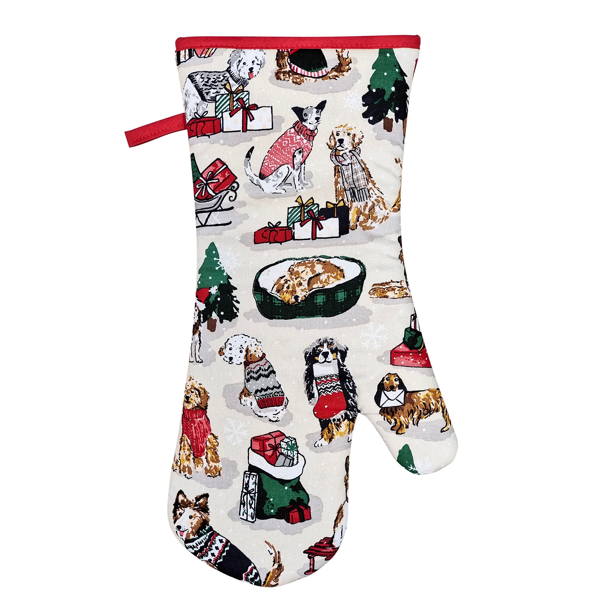 Ulster Weavers Merry Mutts Gauntlet Oven Glove One Size in Natural - Gauntlet Oven Glove - Ulster Weavers