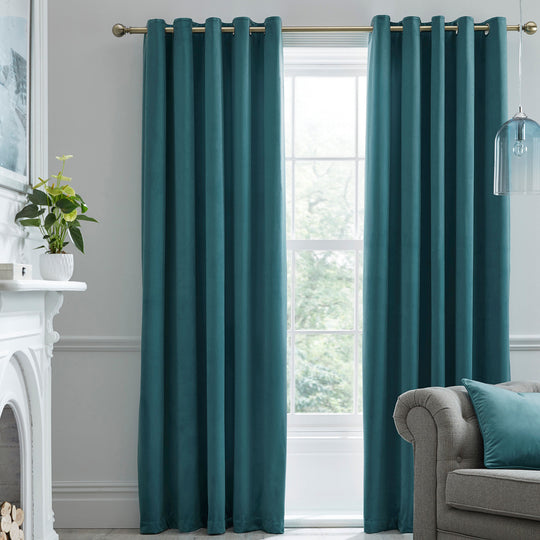Montrose Eyelet Curtains in Teal