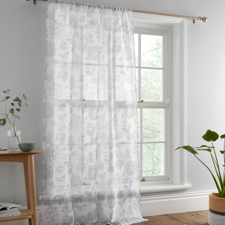 Marinelli Voile Panel by Dreams & Drapes in Grey - Voile Panel - Dreams & Drapes Curtains