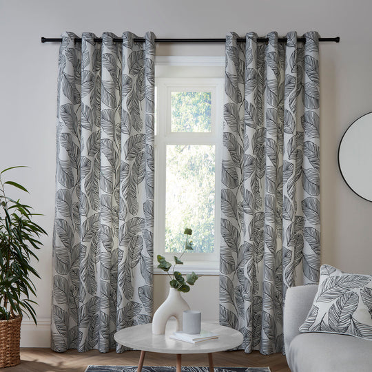 Matteo Eyelet Curtains in Black