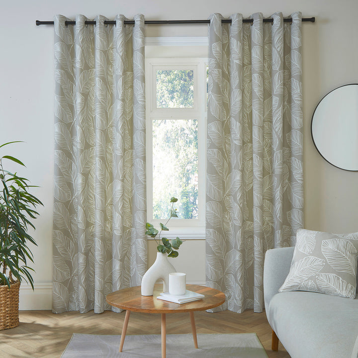 Matteo Pair of Eyelet Curtains by Fusion in Natural - Pair of Eyelet Curtains - Fusion
