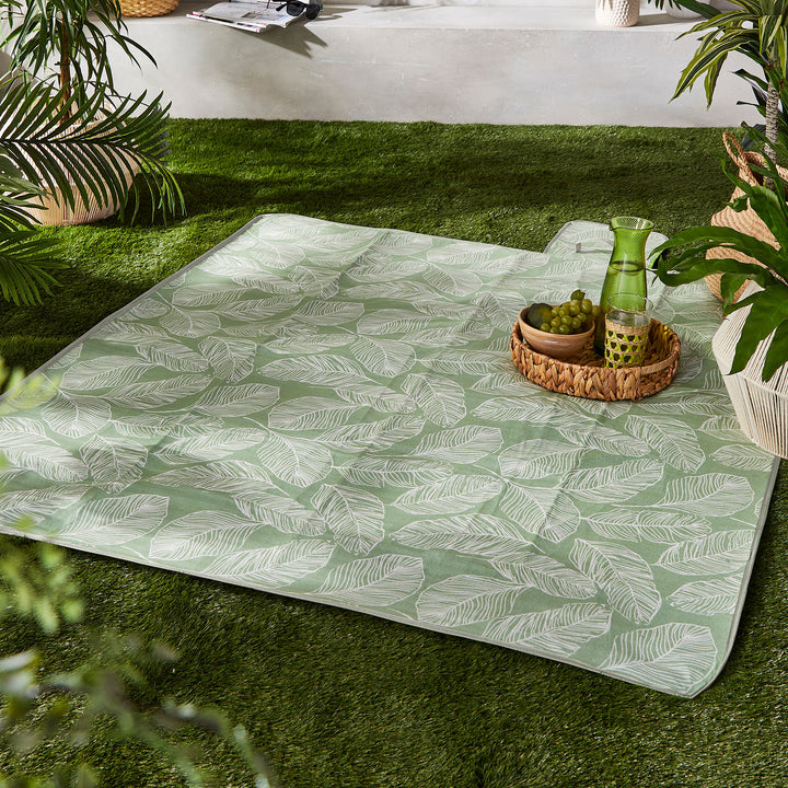 Matteo Picnic Blanket by Fusion in Green 135 x 150cm - Picnic Blanket - Fusion