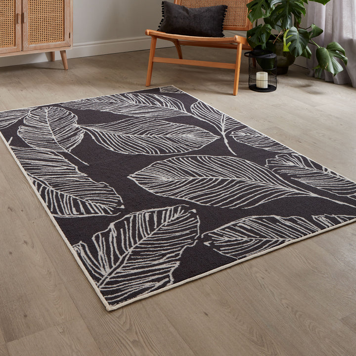 Matteo Washable Rug by Fusion in Charcoal 120 x 180cm - Washable Rug - Fusion