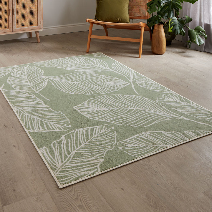 Matteo Washable Rug by Fusion in Green 120 x 180cm - Washable Rug - Fusion
