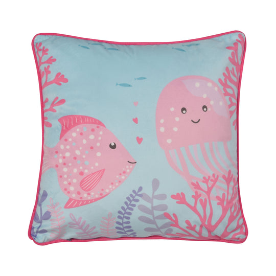 Mermaid Vibes Cushion in Pink 43 x 43cm