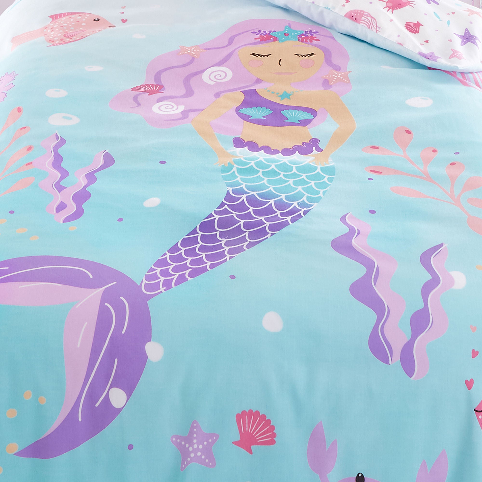 Mermaid Vibes Duvet Cover Set by Bedlam in Aqua - Duvet Cover Set - Bedlam