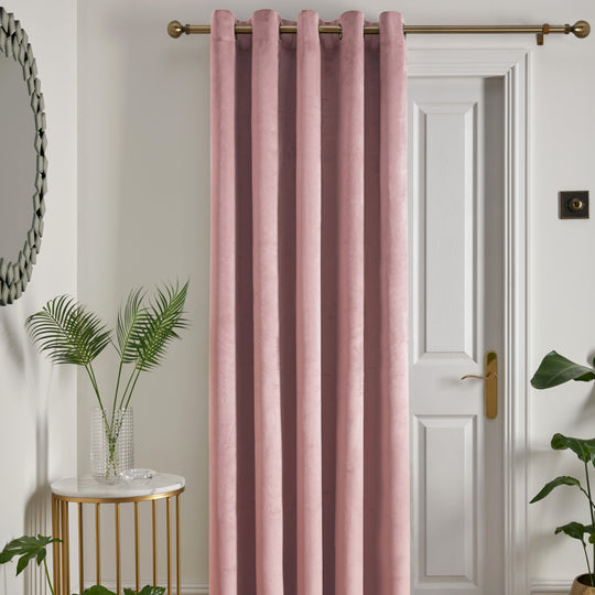 Montrose Eyelet Single Panel Door Curtain in Blush