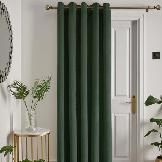 Montrose Eyelet Single Panel Door Curtain in Bottle Green
