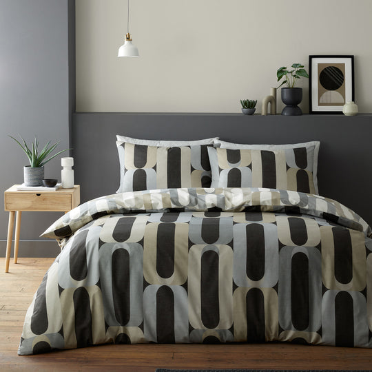 Orea Duvet Cover Set in Charcoal