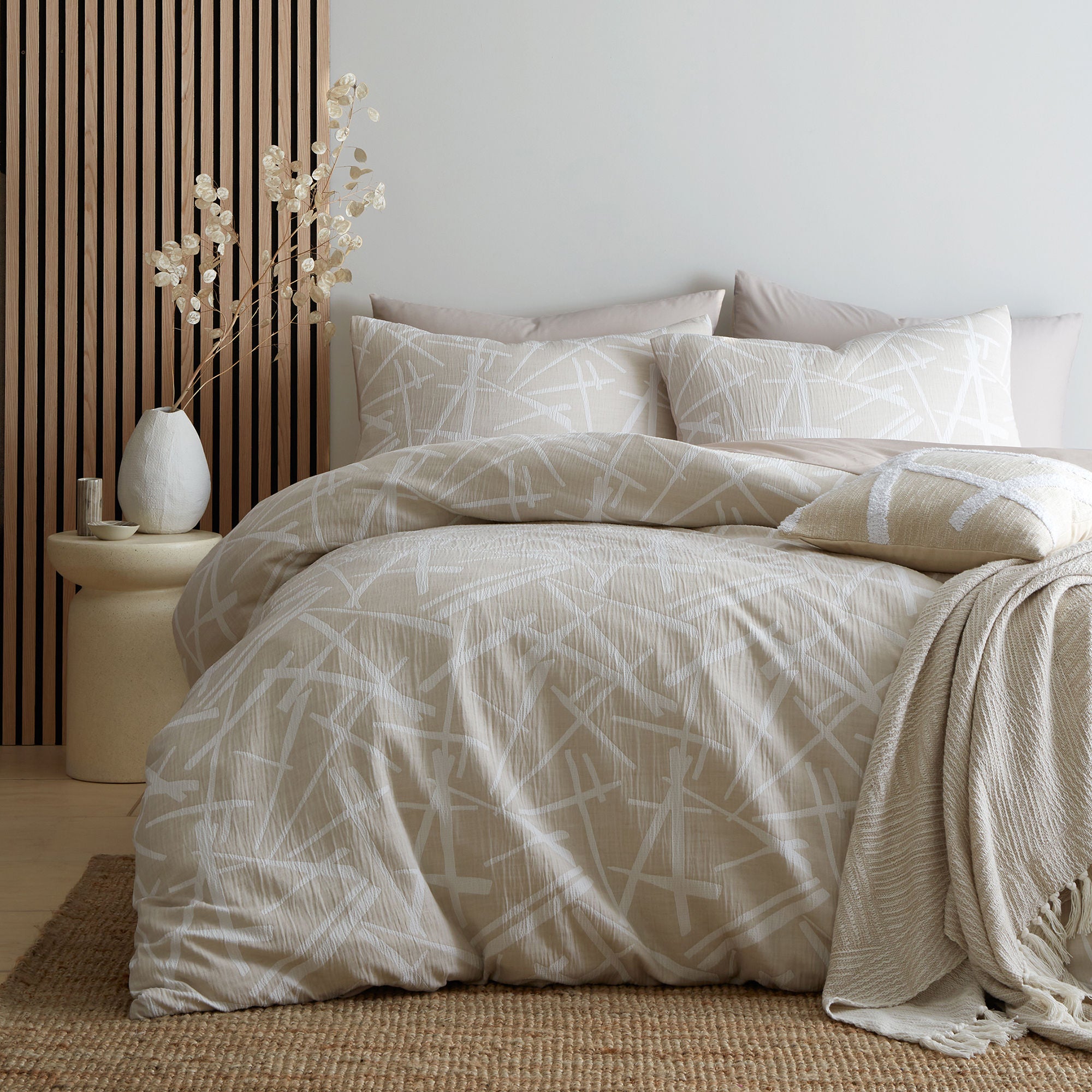 Otto Duvet Cover Set by Appletree Loft in Natural - Duvet Cover Set - Appletree Loft