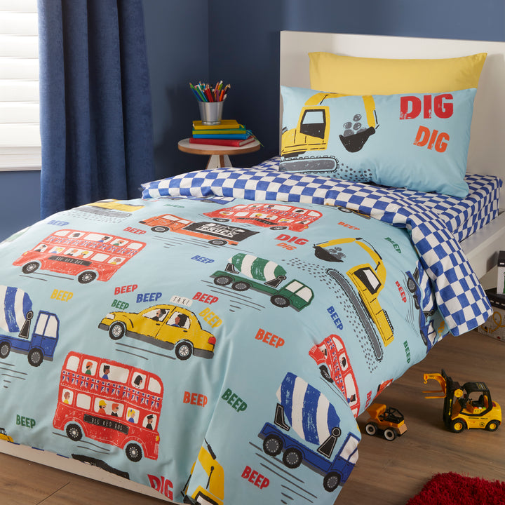 On The Move Duvet Cover Set by Bedlam in Blue - Duvet Cover Set - Bedlam