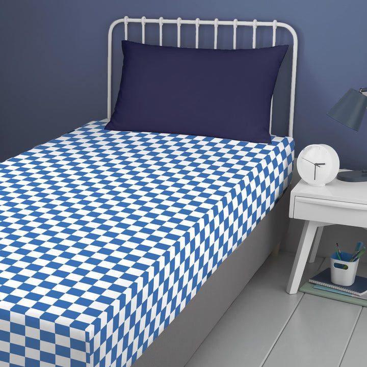 On The Move 25cm Fitted Bed Sheet by Bedlam in Blue Single - 25cm Fitted Bed Sheet - Bedlam