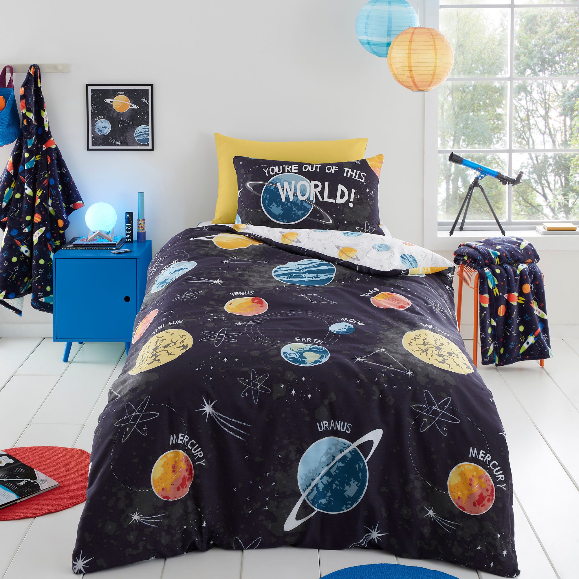 Outer Space Duvet Cover Set by Bedlam in Black - Duvet Cover Set - Bedlam