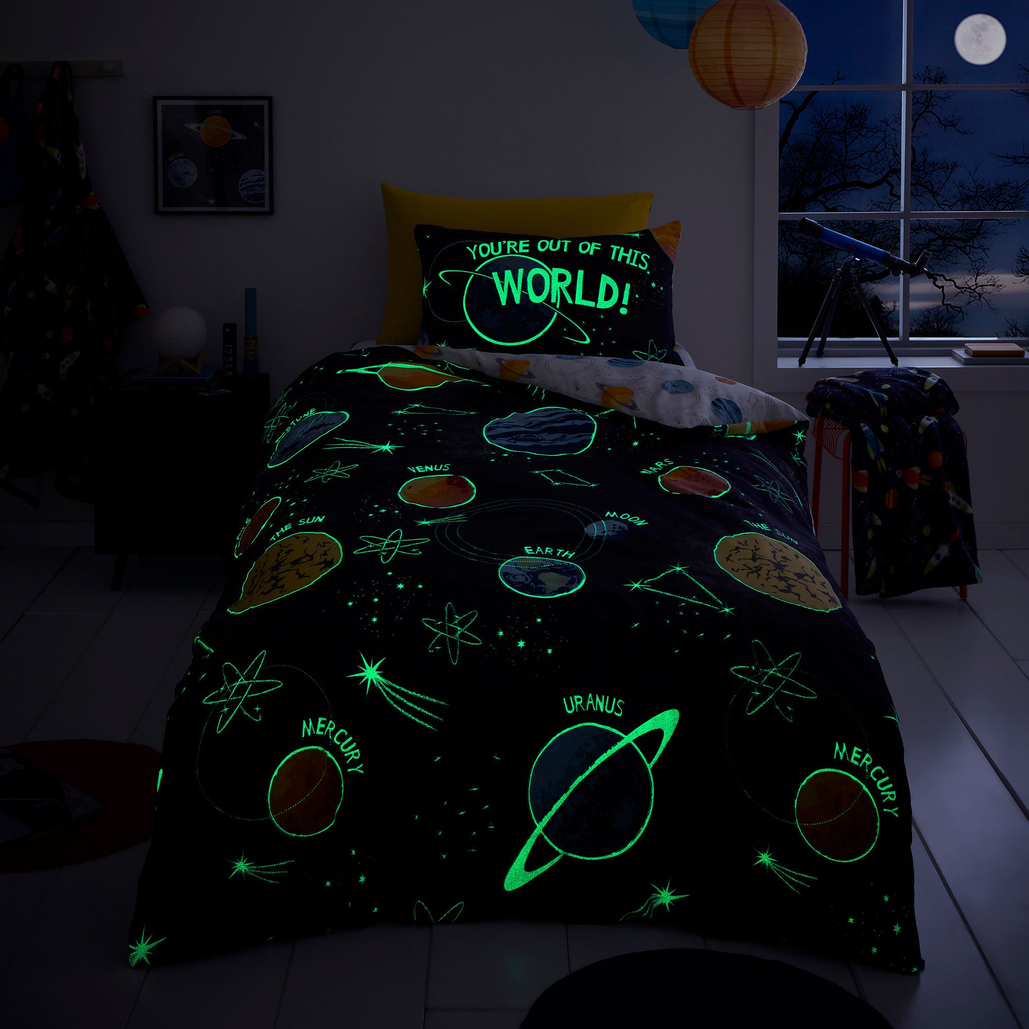Outer Space Duvet Cover Set by Bedlam in Black - Duvet Cover Set - Bedlam