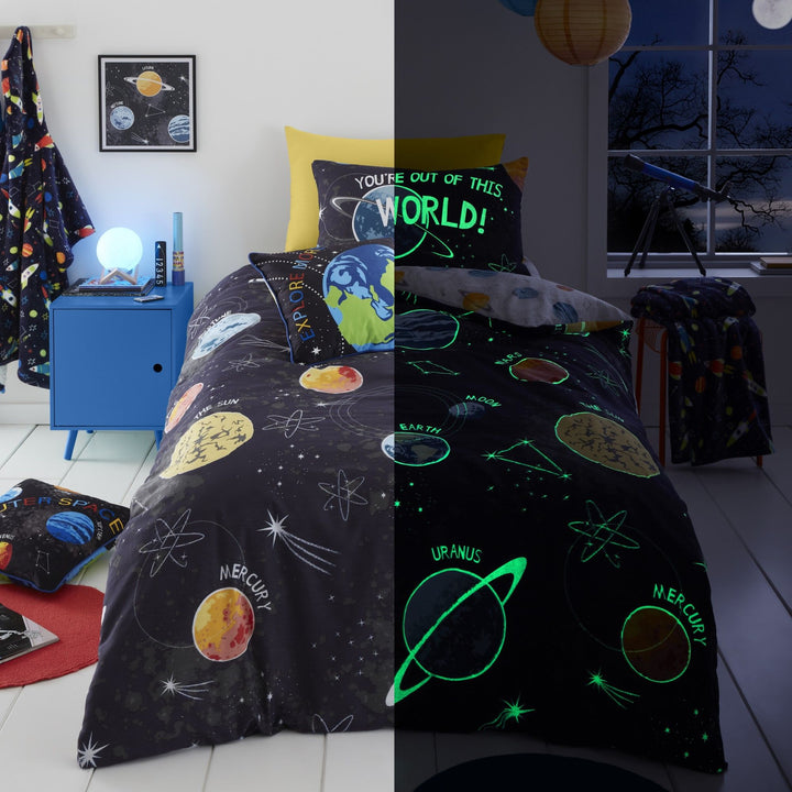 Outer Space Duvet Cover Set by Bedlam in Black - Duvet Cover Set - Bedlam