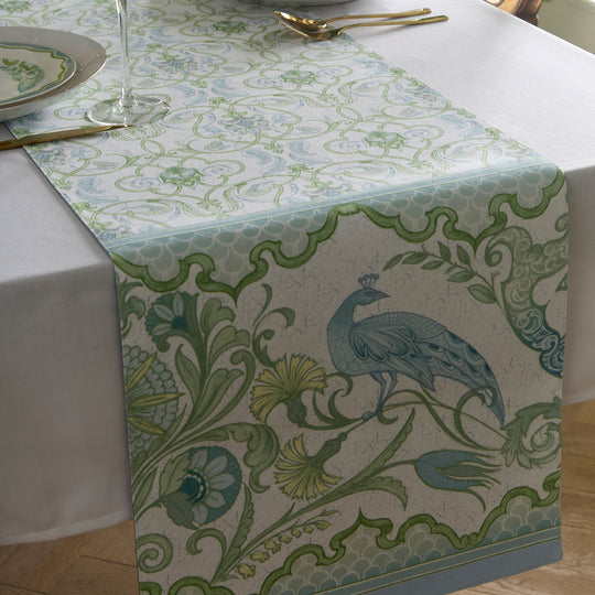 Palm Court Table Runner in Green 230 x 40cm