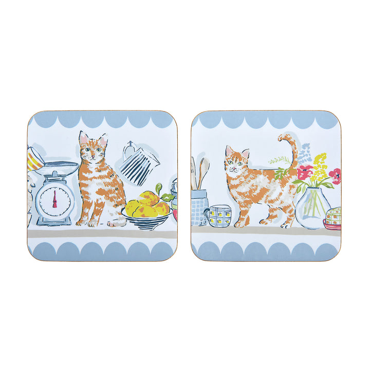 Ulster Weavers Pantry Cats Coasters - 4 Pack One Size in Multi - Coaster - Ulster Weavers