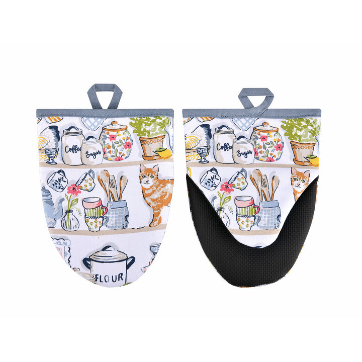 Ulster Weavers Pantry Cats Microwave Mitts - Pair One Size in Multi - Micro Mitts - Ulster Weavers