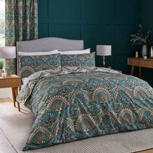 Palais Duvet Cover Set in Teal