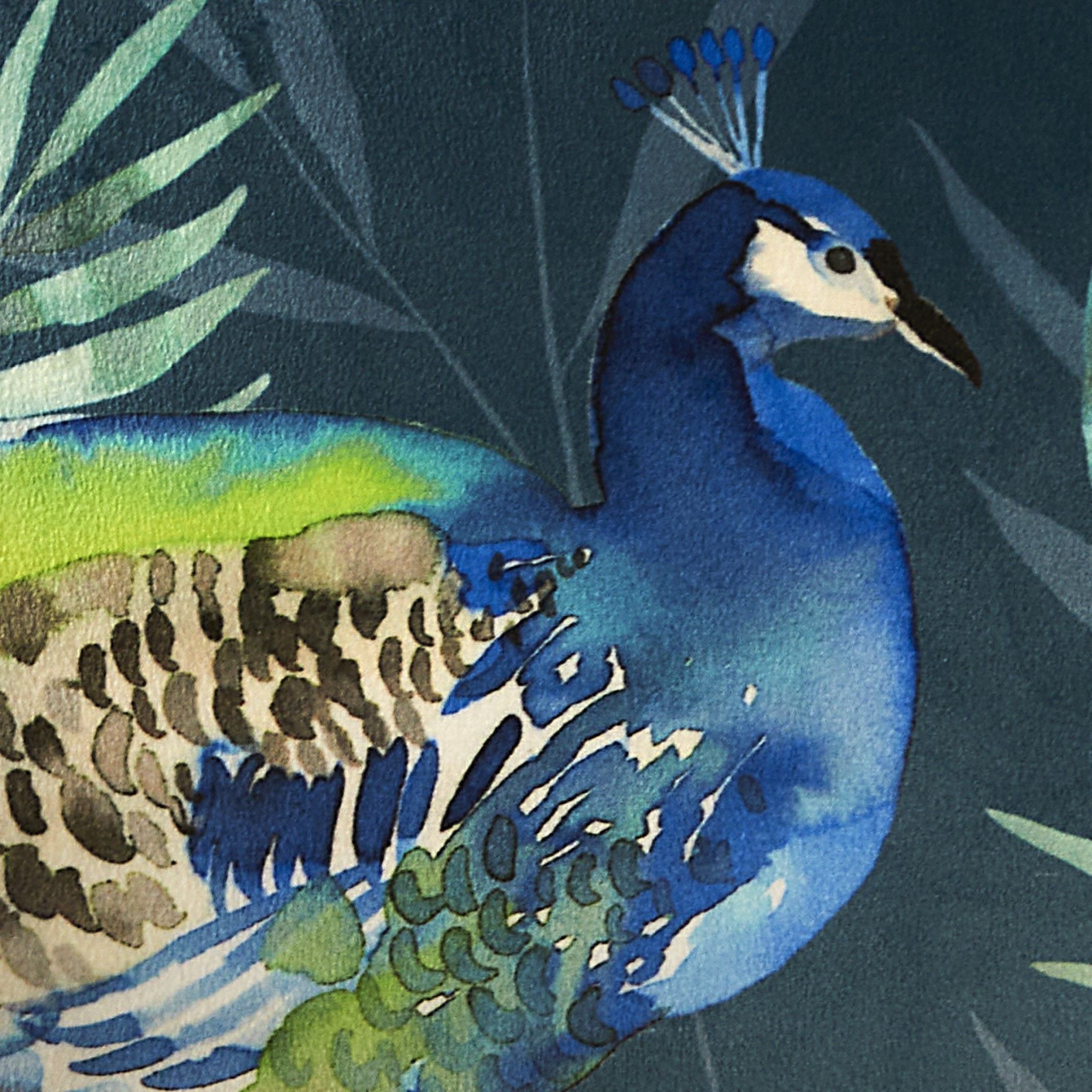 Peacock Jungle Cushion by Soiree in Teal 43 x 43cm - Cushion - Soiree