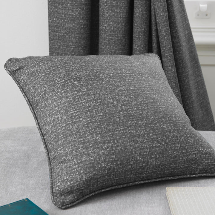 Pembrey Cushion by Dreams & Drapes in Charcoal 43 x 43cm - Cushion - Dreams & Drapes Curtains