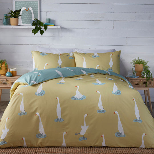 Puddles The Duck Duvet Cover Set in Yellow