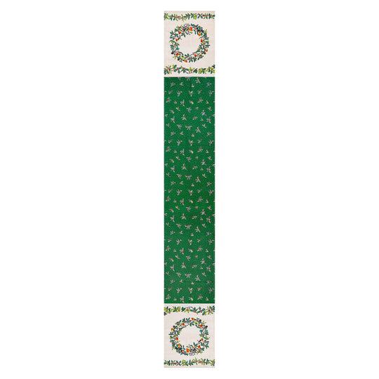 Christmas Robins Table Runner in Green