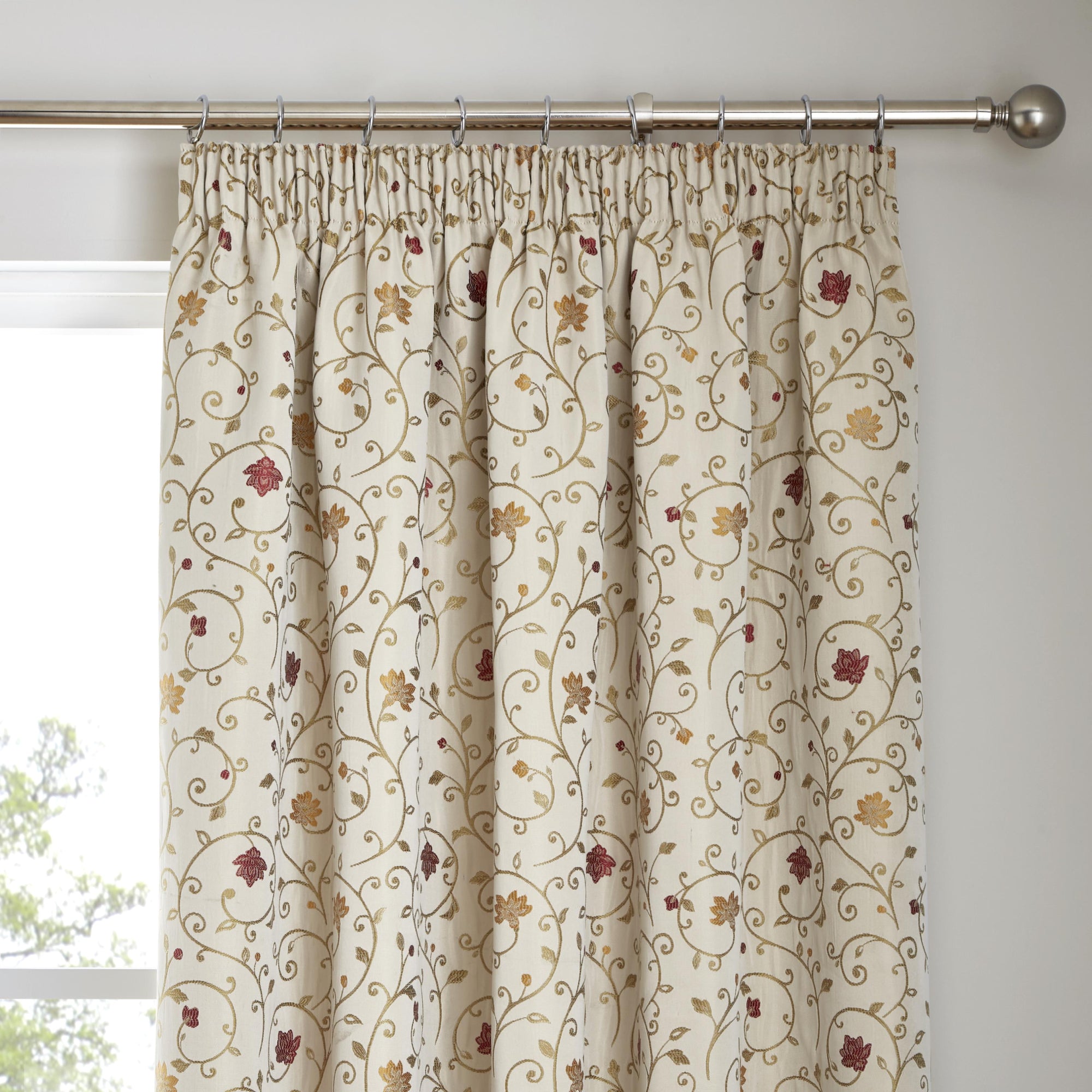 Renata Pair Of Curtain Tiebacks by Curtina in Natural & Red  26