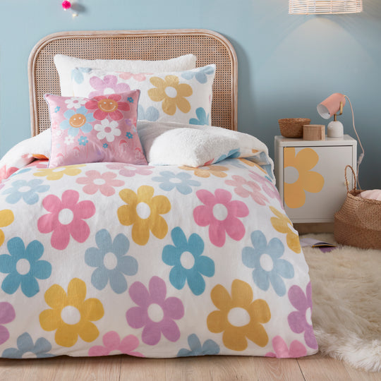 Retro Flower Duvet Cover Set in Multicolour