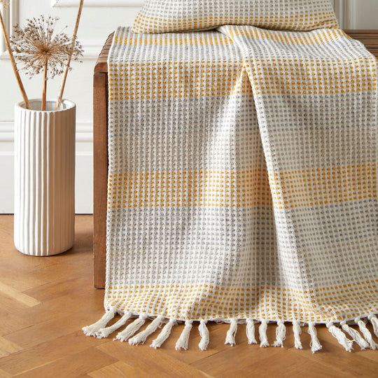 Reva Bedspread in Ochre 130 x 180cm