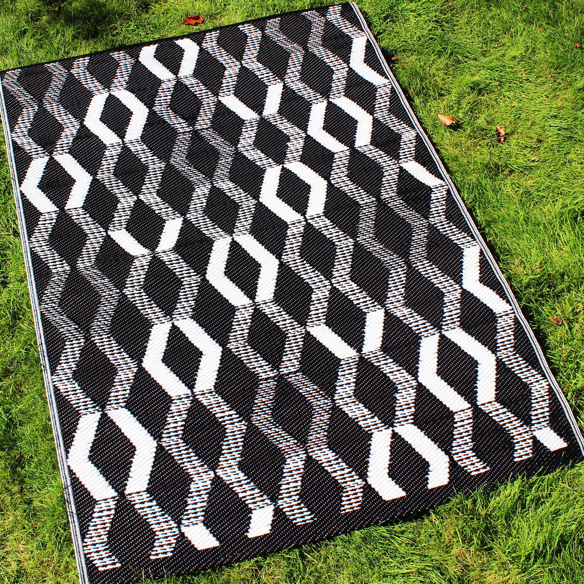Rico Outdoor Outdoor Rug by Fusion in Black 120 x 170cm - Outdoor Rug - Fusion