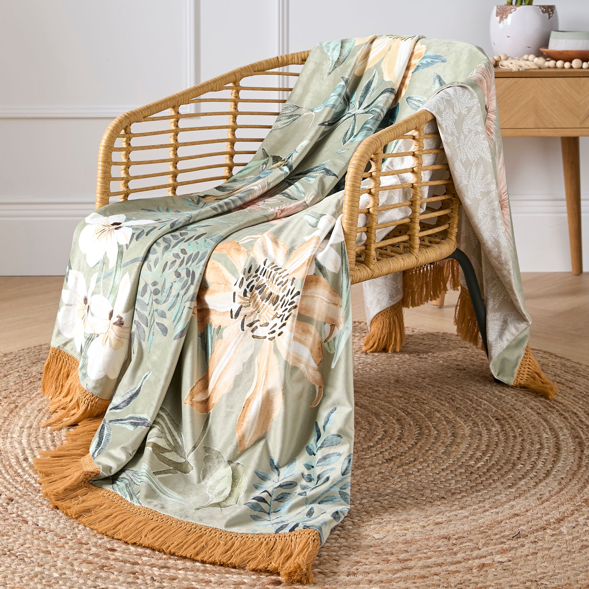 Sagara Throw by Soiree in Green 130 x 180cm - Throw - Soiree