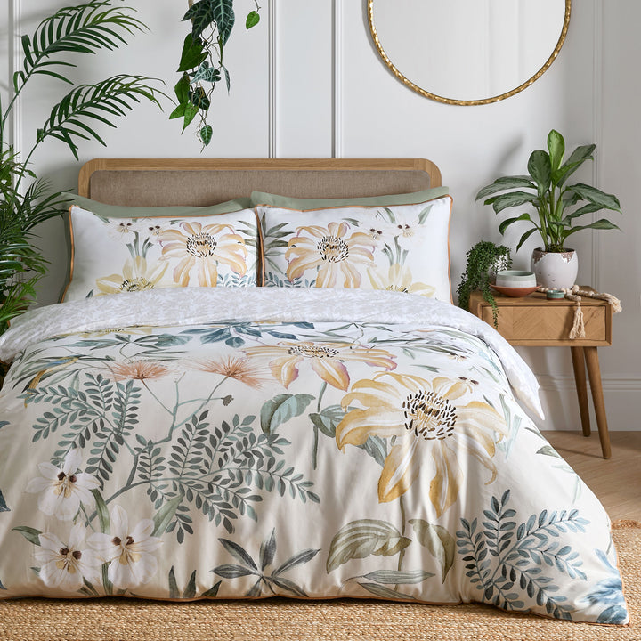 Sagara Duvet Cover Set by Soiree in Gold - Duvet Cover Set - Soiree