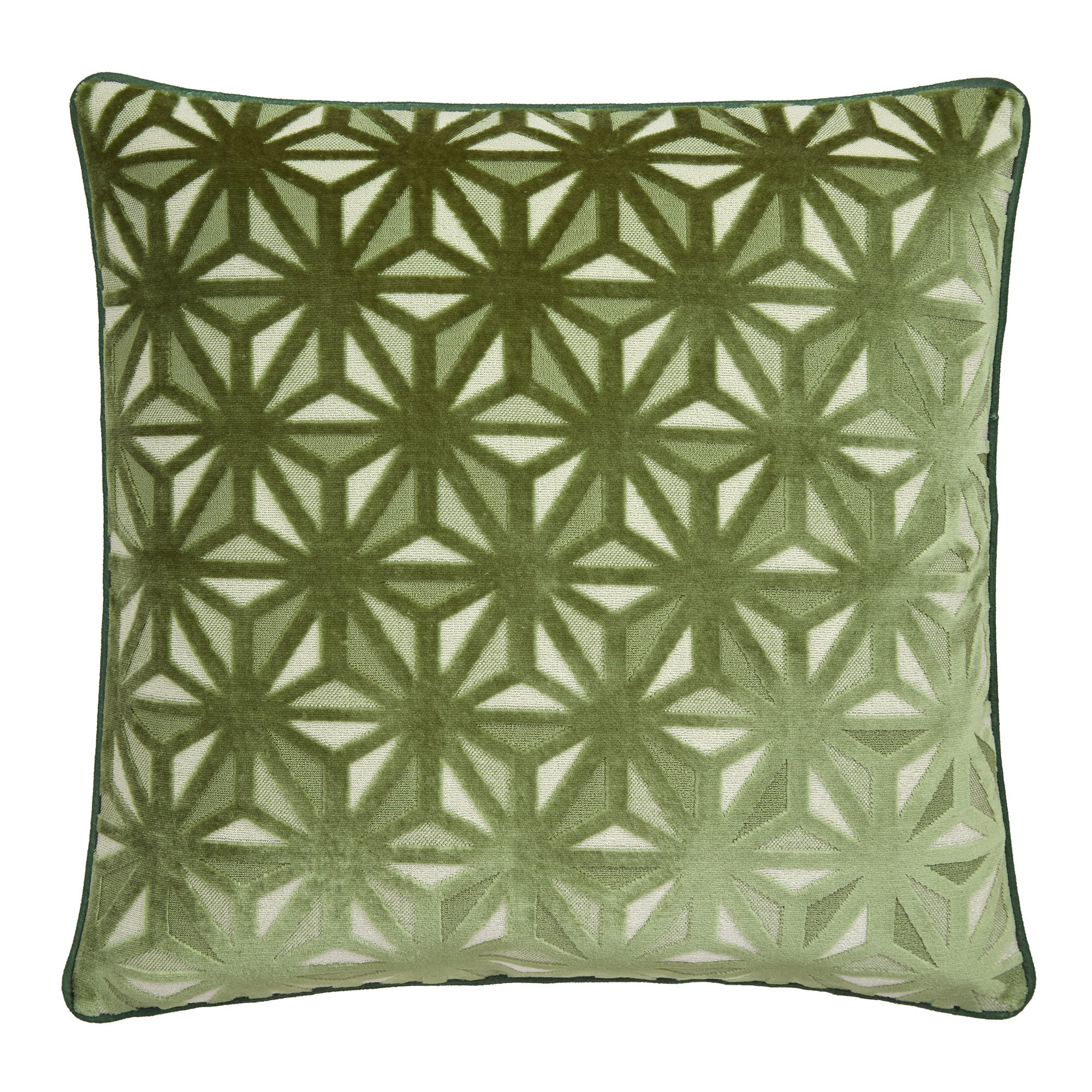 Star Geo Cushion in Green 43 x 43cm - Cushion - Appletree