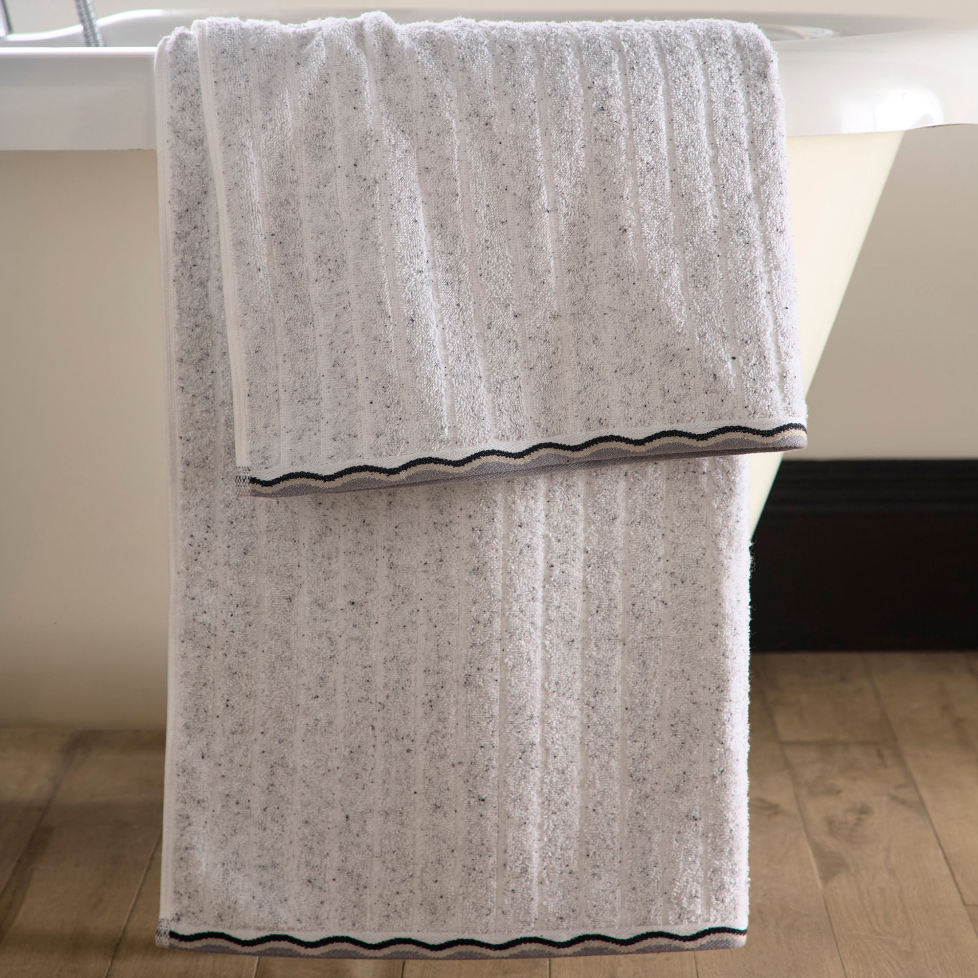 Speckle Rib Towels in White - Towels - Fusion