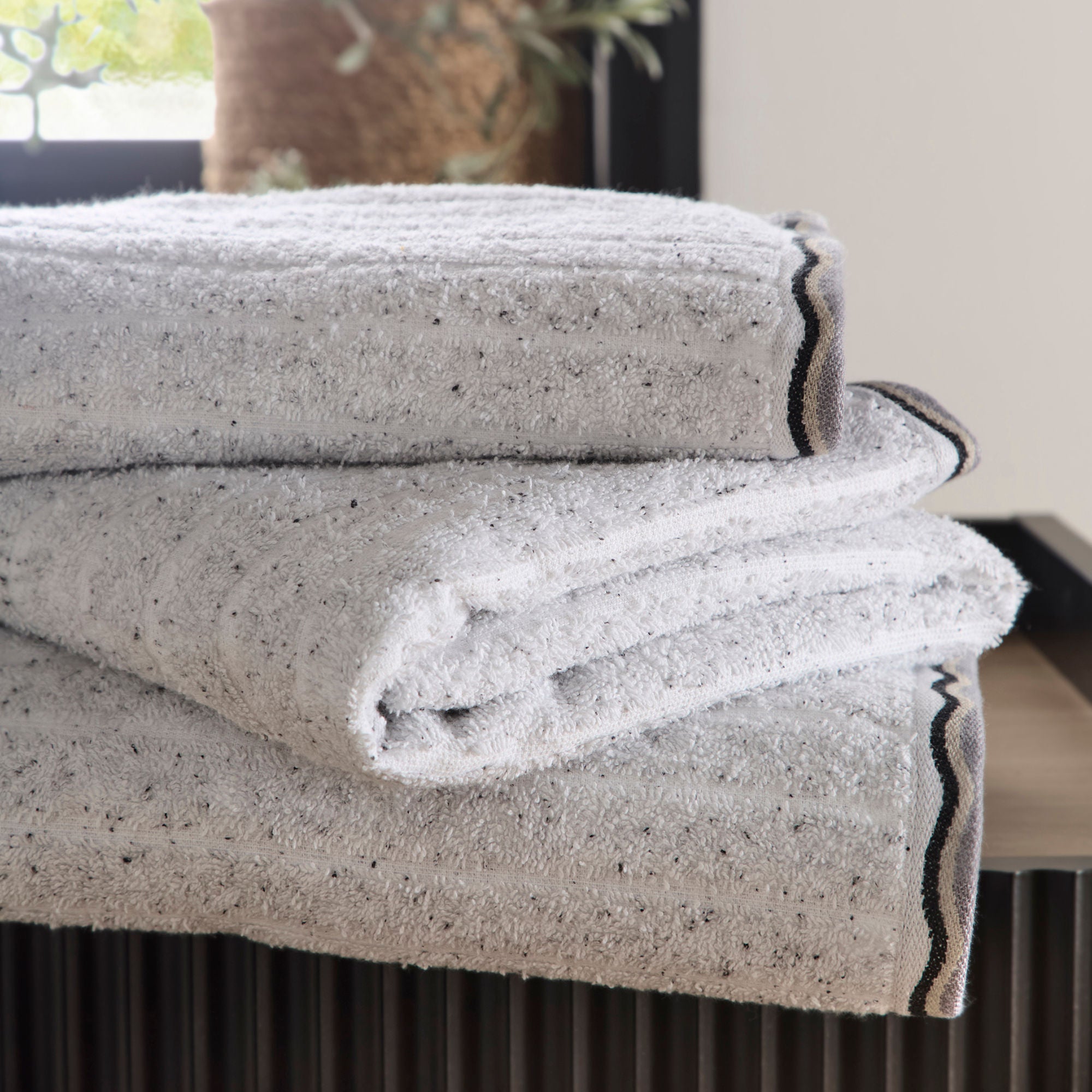 Speckle Rib Towels in White - Towels - Fusion