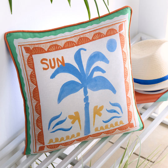 Soleil Palm Outdoor Cushion in Multi 43 x 43cm