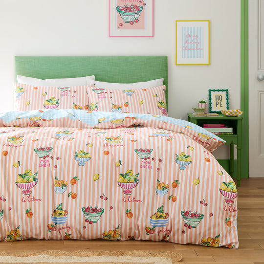 Summer Fruits Duvet Cover Set in Multi