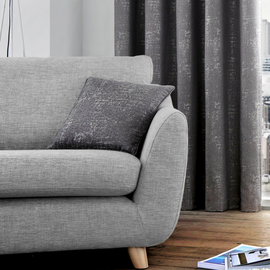 Curtina Cuscino Jacquard Metallizzato Solent – 43x43 Cm, Grafite, In Poliestere Per Divano - 2