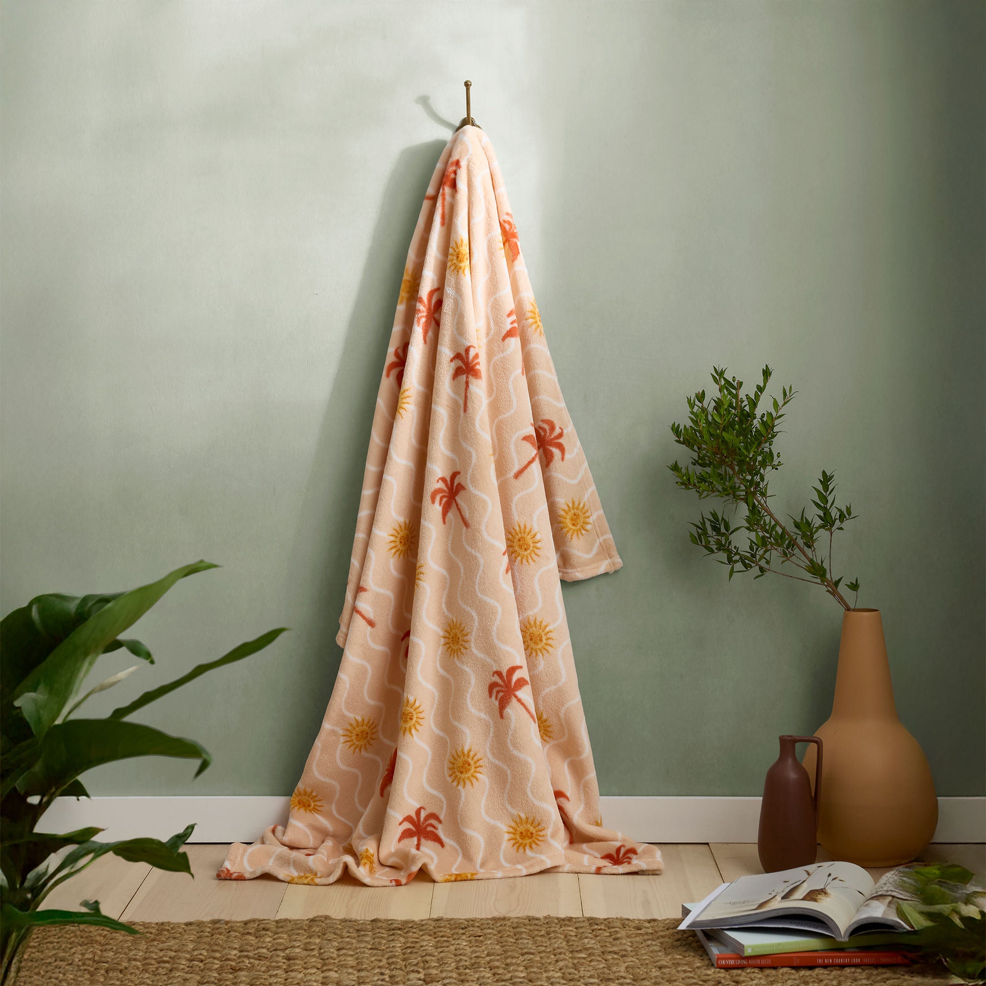 Soleil Throw in Coral/Camel 120 x 150cm - Throw - Fusion