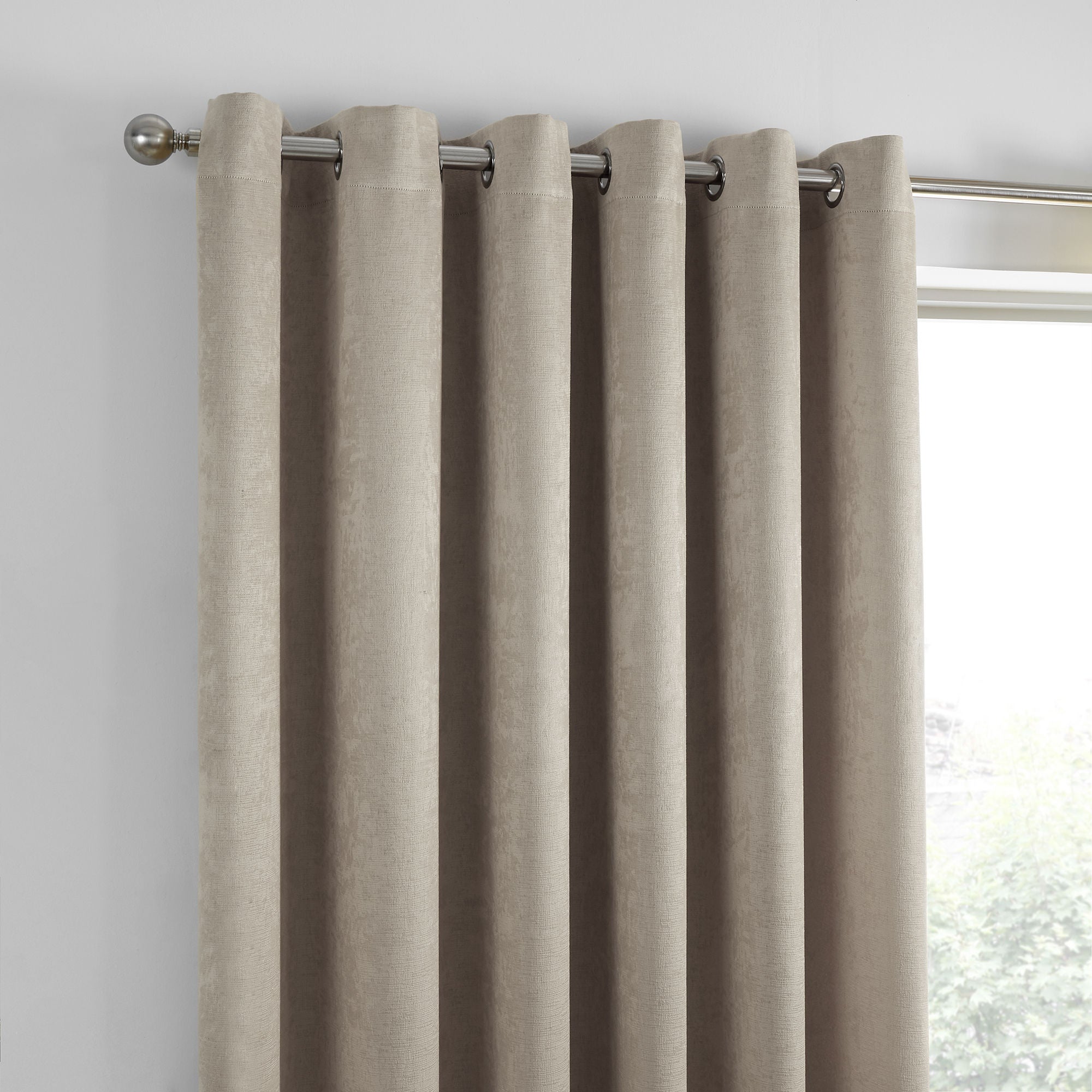 Strata Pair of Eyelet Curtains by Fusion in Natural - Pair of Eyelet Curtains - Fusion