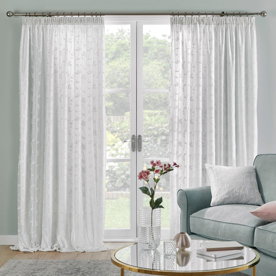 Sophia Pencil Pleat Curtains in Ivory