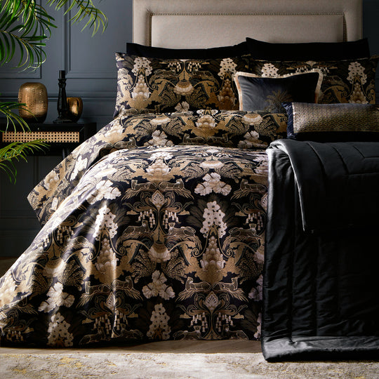 Suburban Jungle Duvet Cover Set in Black/Gold