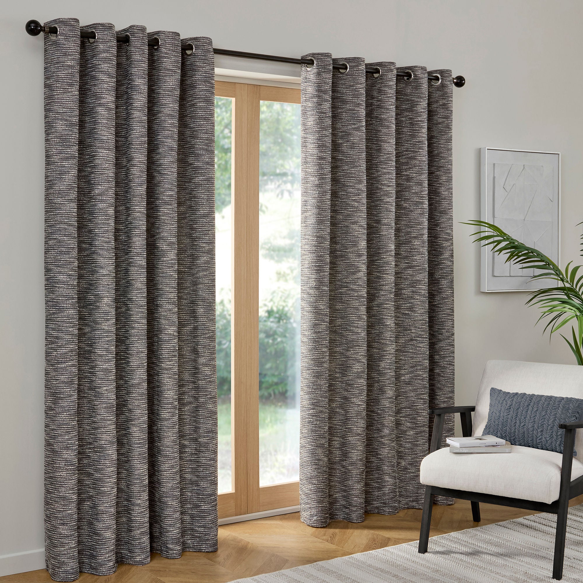 Talon Eyelet Curtains in Blue - Pair of Eyelet Curtains - Curtina