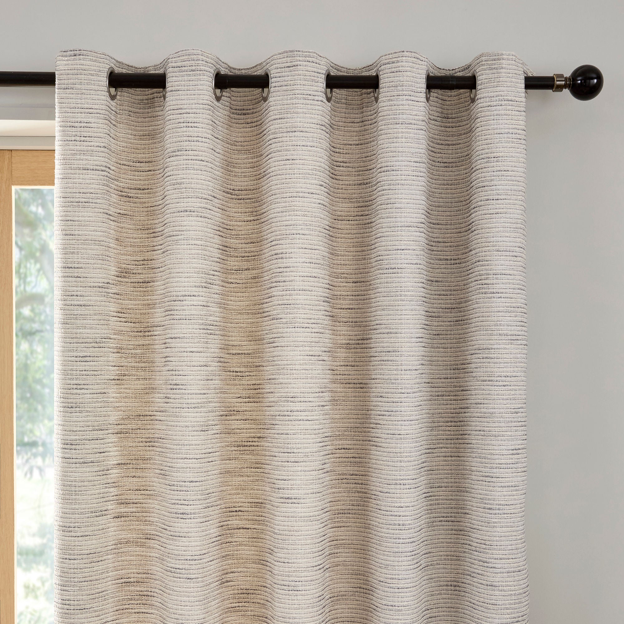 Talon Eyelet Curtains in Grey - Pair of Eyelet Curtains - Curtina